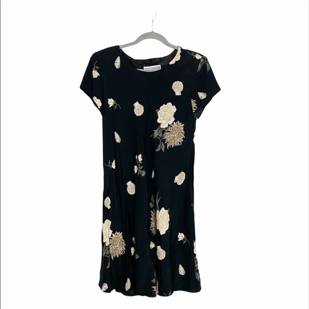 Vintage Jessica Howard Black Floral Dress
